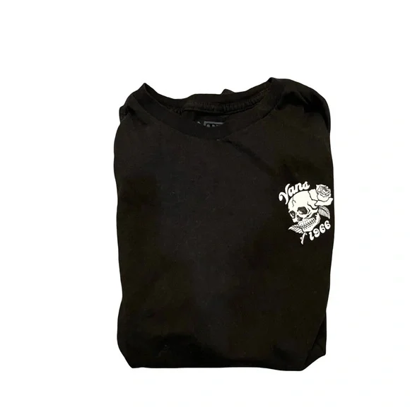 Vans Rambler Rose Tshirt Youth Small Black 1966 Graphic Print Skull Skater - Picture 7 of 7